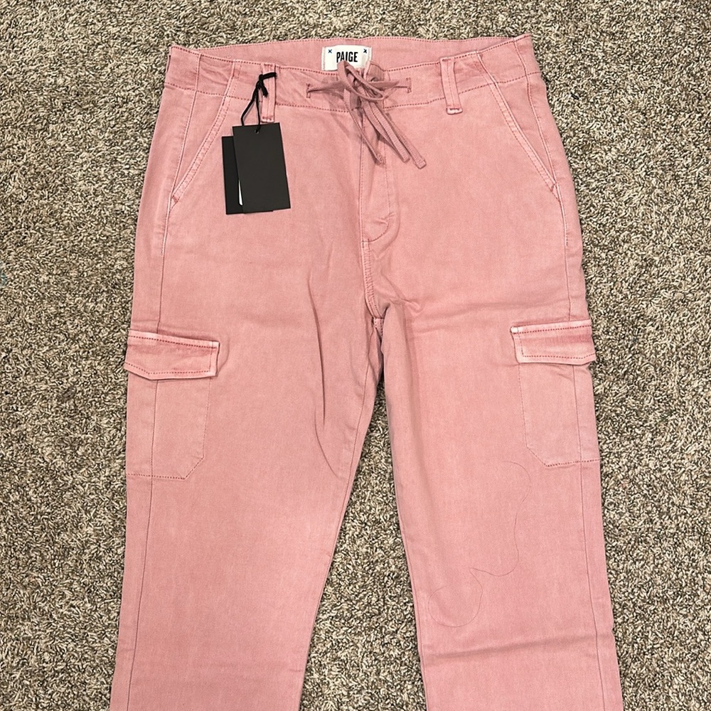 Paige Christy Cargo Jeans Pants VINTAGE GARDEN ROSE sz 30 - Picture 4 of 7
